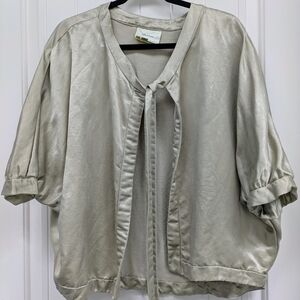 Elevenses Cream Silk Like Jacket